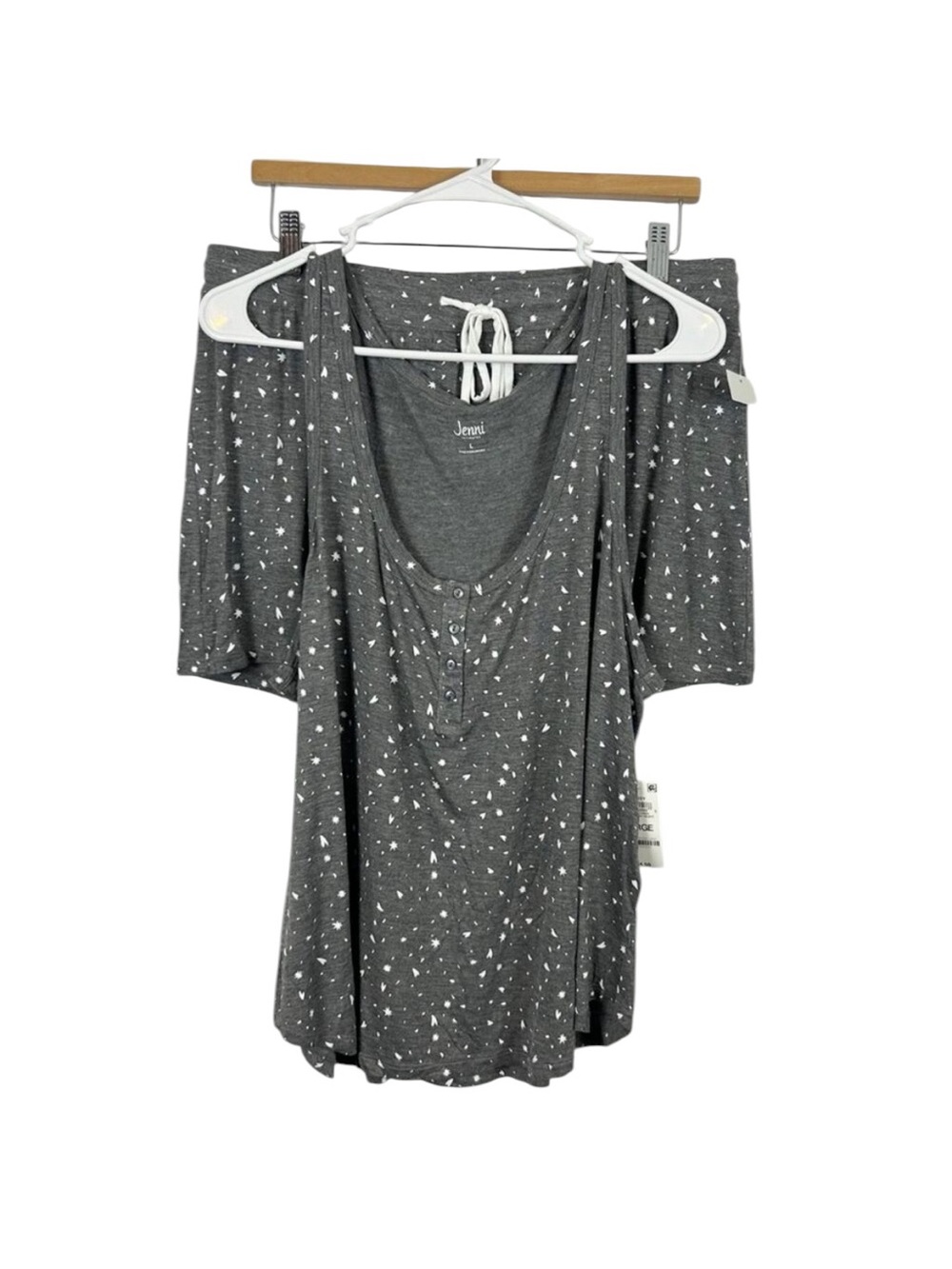 Jenni by Jennifer Moore Grey Hearts Pajama Set Size Medium Shorts Tank Top